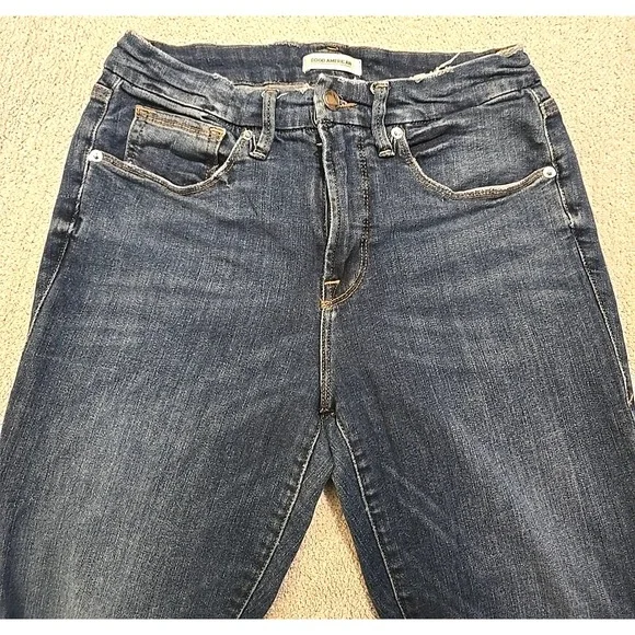 Good American Women's 4/27 Dark Wash Good Legs Stretch Denim Jeans - Picture 6 of 13